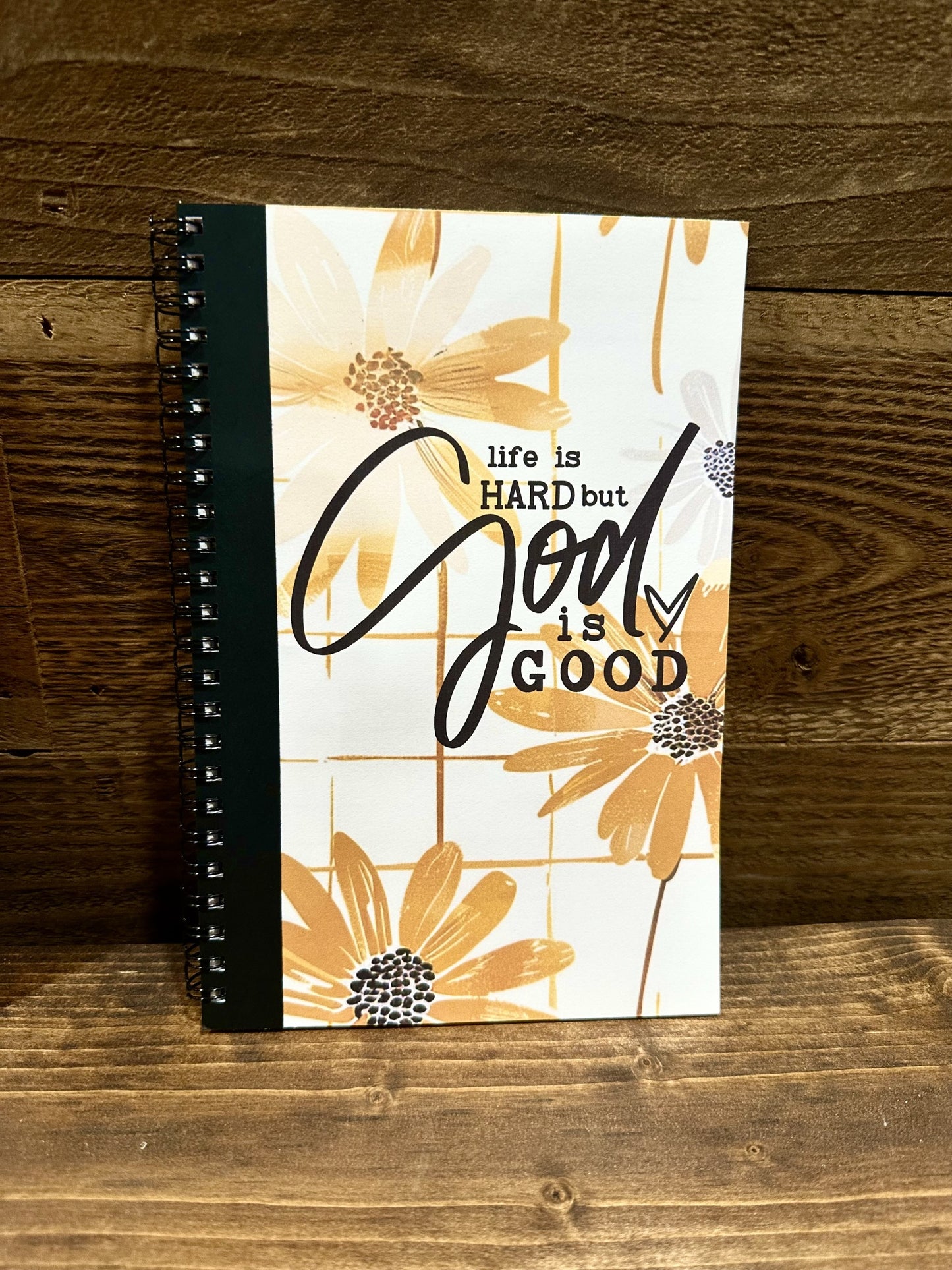 Notepad-Have Faith & Life is Hard but God is Good-Two lined Notepads included-Orange & Black