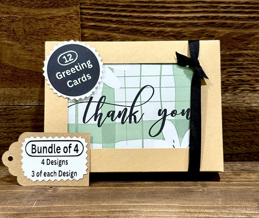 Greeting Cards- Thank you Notes & Cards-Thank you-Have Faith-Life is Hard but God is Good-Green