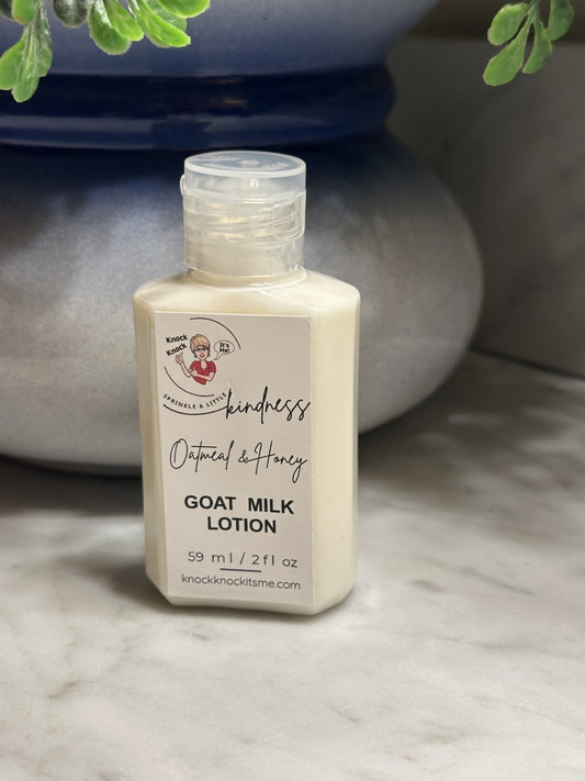 Goat Milk Lotion- 2 oz Bottle- Oatmeal & Honey