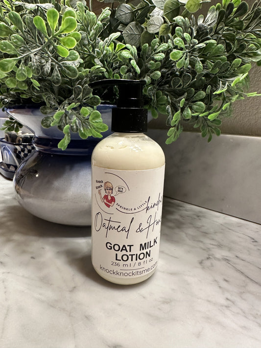 Goat Milk Lotion- 8 oz Bottle- Oatmeal & Honey
