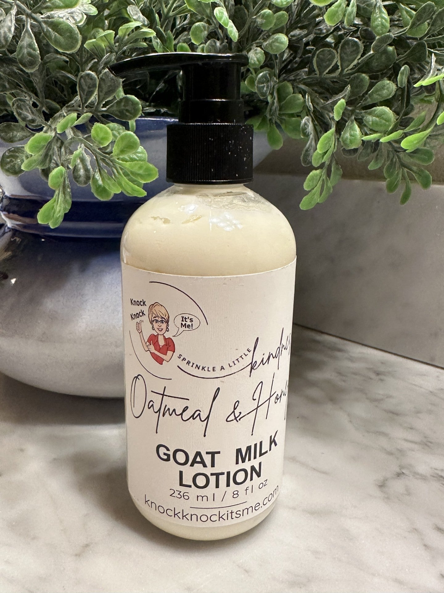 Goat Milk Lotion- 8 oz Bottle- Oatmeal & Honey