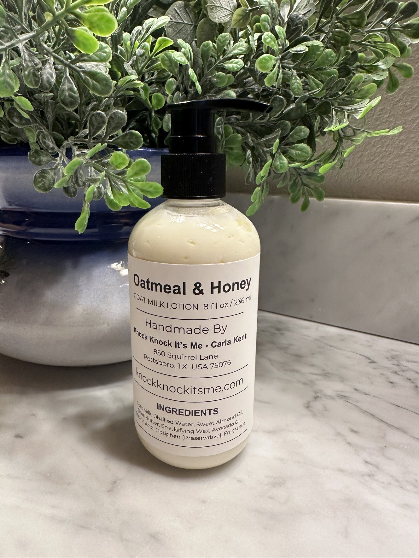 Goat Milk Lotion- 8 oz Bottle- Oatmeal & Honey