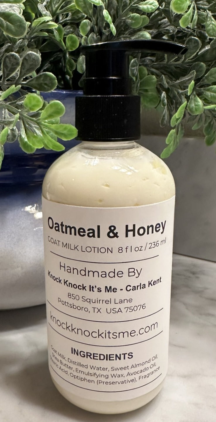Goat Milk Lotion- 8 oz Bottle- Oatmeal & Honey
