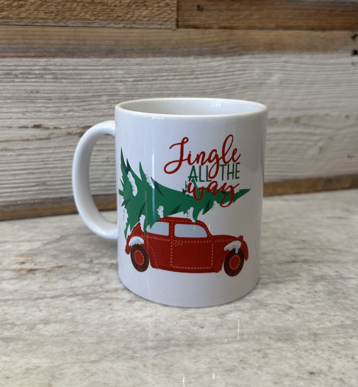 Coffee Mug-  Holidays/Events-  Christmas-  Vbug Car with Tree Jingle All The Way