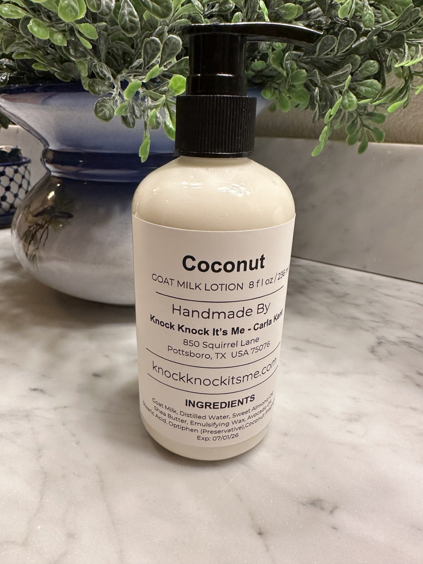 Goat Milk Lotion- 8 oz Bottle- Coconut