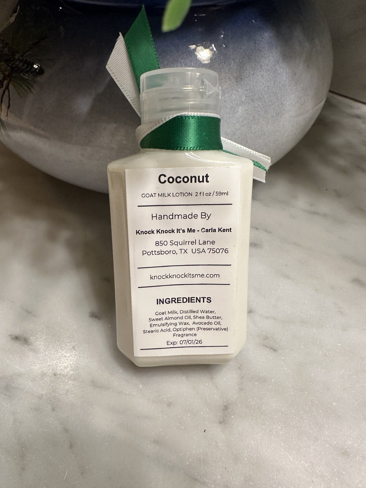 Goat Milk Lotion- 2 oz Bottle- Coconut