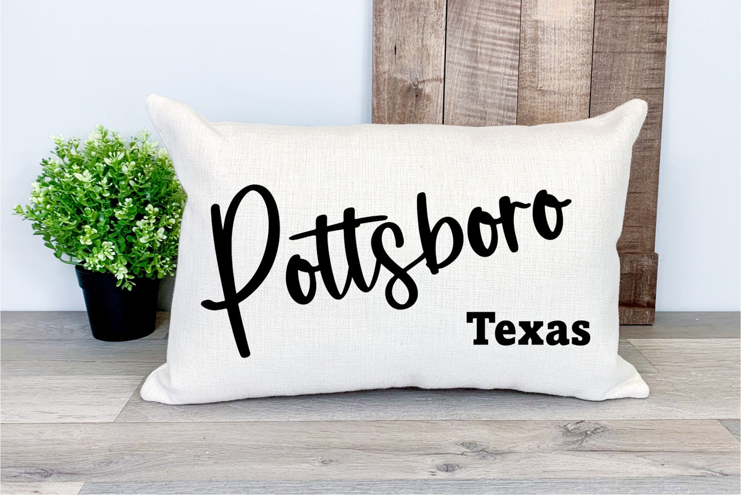 Pillow Cover-  State/City-  Custom City and State Pottsboro