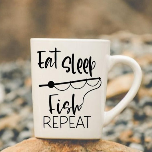 Coffee Mug-  Fishing-  Eat sleep fish repeat